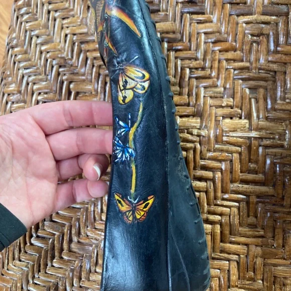 Redarte painted Ballet flats butterfly Mary Janes unique - Picture 9 of 10